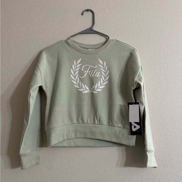 NWT KIDS Fila Green Cropped Boxy Sweatshirt - Picture 1 of 4